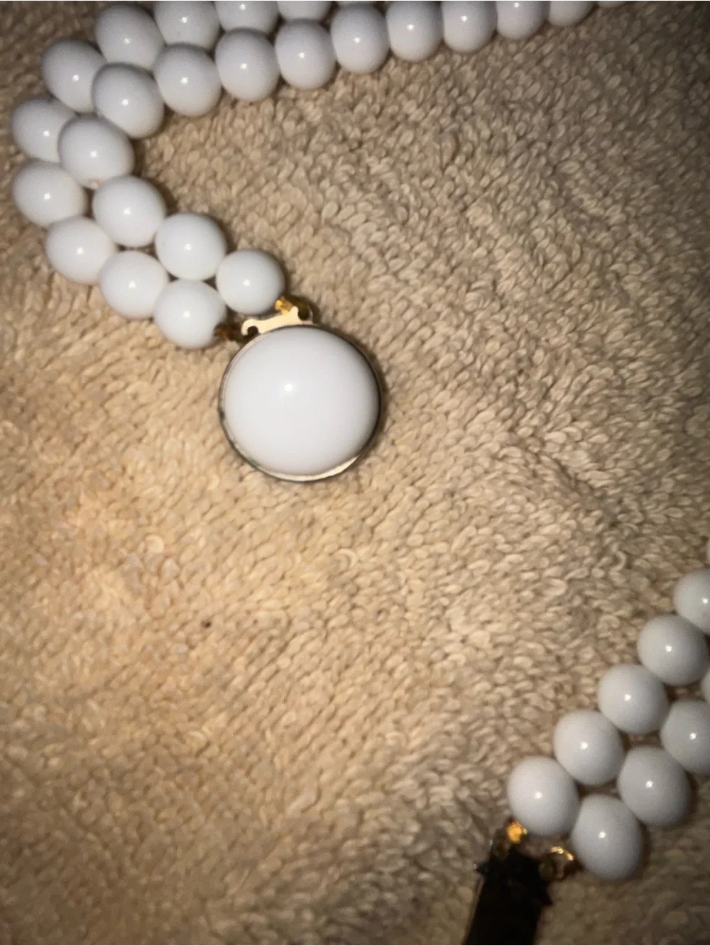 Vintage 1960s Multi Strand White Beaded Statement Necklace